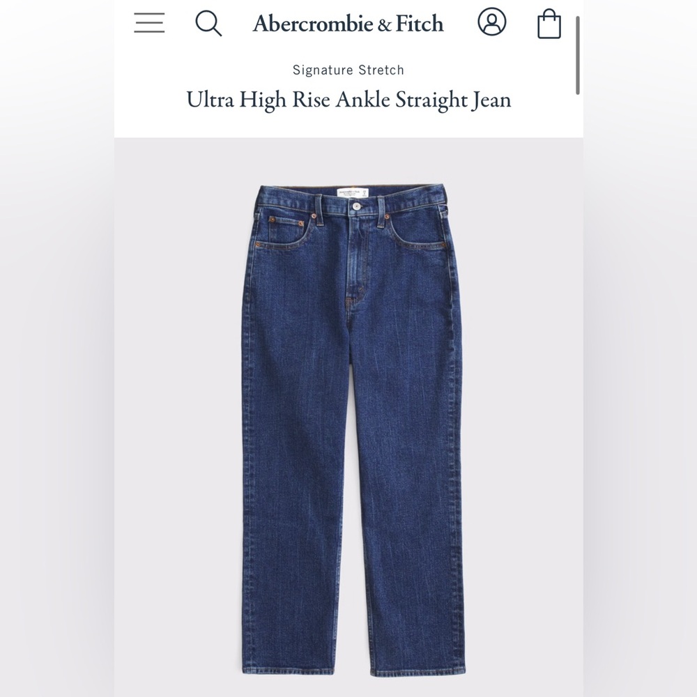 Abercrombie & Fitch Ultra High Rise Ankle Straight Jean